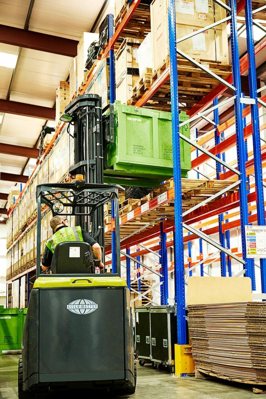 forktruck in warehouse